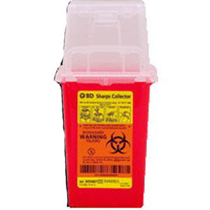 BD Nestable Sharps Container, 1.5 qt, Pre-Assembled, One-Way Funnel, Latex-Free