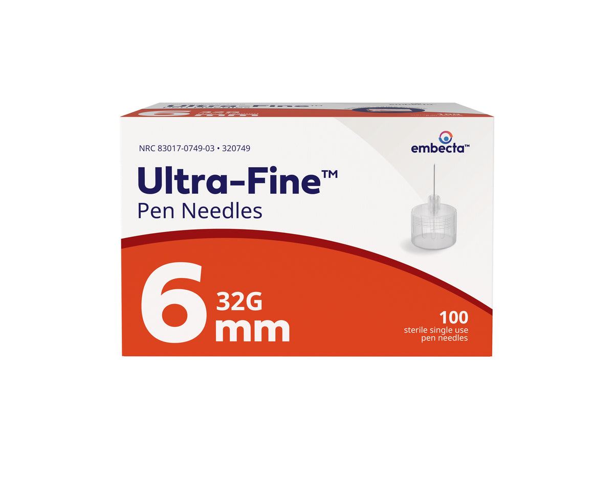 Ultra-Fine Micro Pen Needle, 32GA OD x 6mm, 100 Count