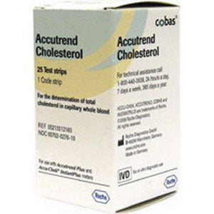 Roche Diagnostics Corp Accutrend Plus Cholesterol Test Strips 25/Vial