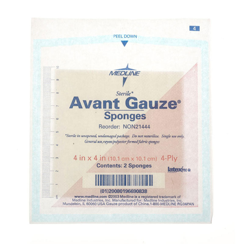 Medline Sterile Avant Gauze Sponge 4" x 4"