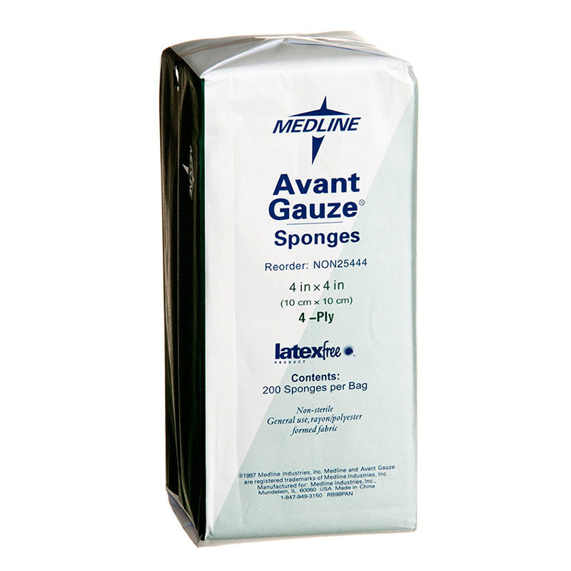 Medline Avant Gauze Dressing Sponges, 4-Ply, 4'' x 4''