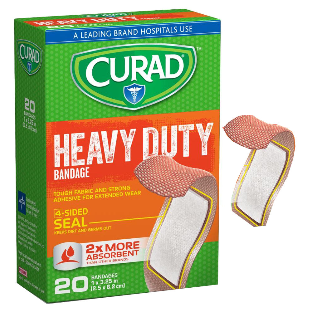 Medline Curad Extreme Hold Adhesive Bandage 1" x 3-1/4" Tan