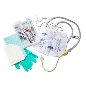 Medline Industries Silicon-elastomer Coated Closed System Foley Catheter Tray, 16Fr, 10mL Bag
