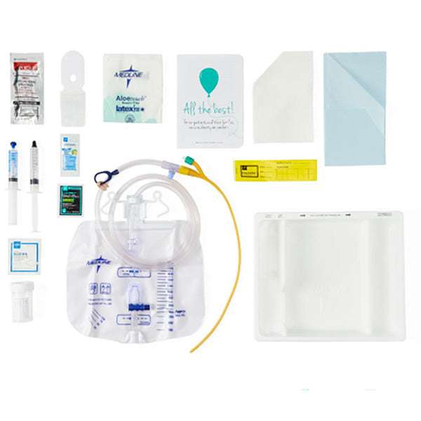 One-Layer Tray with Drain Bag and Silicone-Elastomer Coated Latex Foley Catheter, 14 Fr, 10 mL