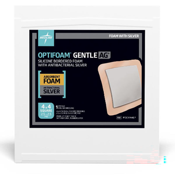 Optifoam Gentle Ag+ Dressing 4" x 4"
