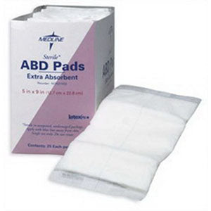 Medline Industries Sterile Multi-Trauma Dressing Abdominal Pad, 10" W x 30" L, Latex-free, Soft