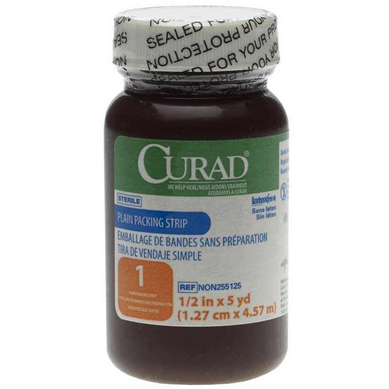 CURAD Sterile Plain Packing Strips, 1/2" x 5 yds.