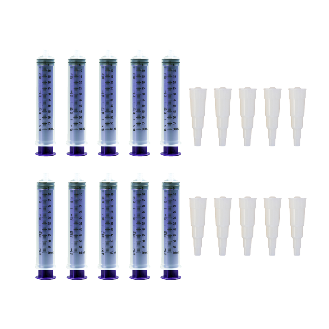 Vesco Medical ENFit Syringe 60ml with ENFit Transition Connector Tips