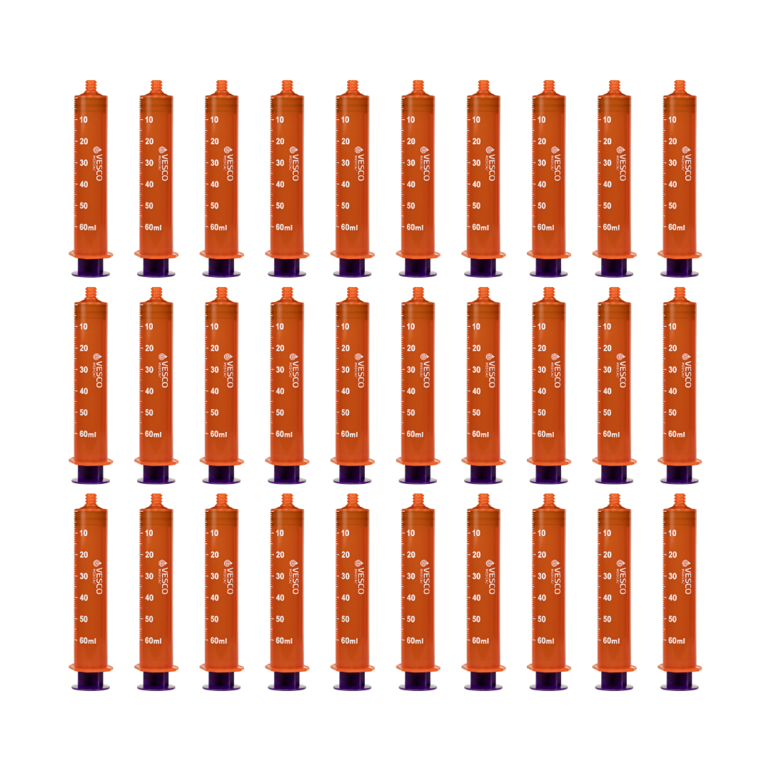 Vesco Medical ENFit Amber Syringes 60ml