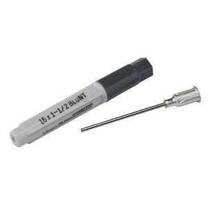 Monoject Rigid Pack Blunt Needle with 0.049" OD Aluminum Luer Lock Hub 18G x 1" L, Autoclavable, Sterile