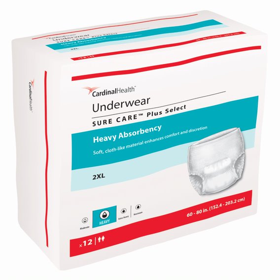 Cardinal Health, Underwear, Sure Care Plus Select, XX-Large, 60"-80"