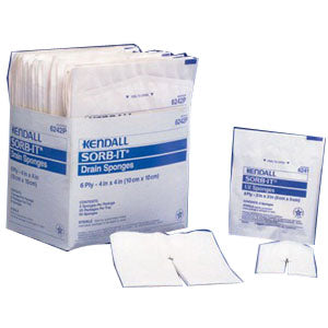 Curity Sorb-IT Sterile Drain Sponge, 2s, 4" x 4", 6-ply