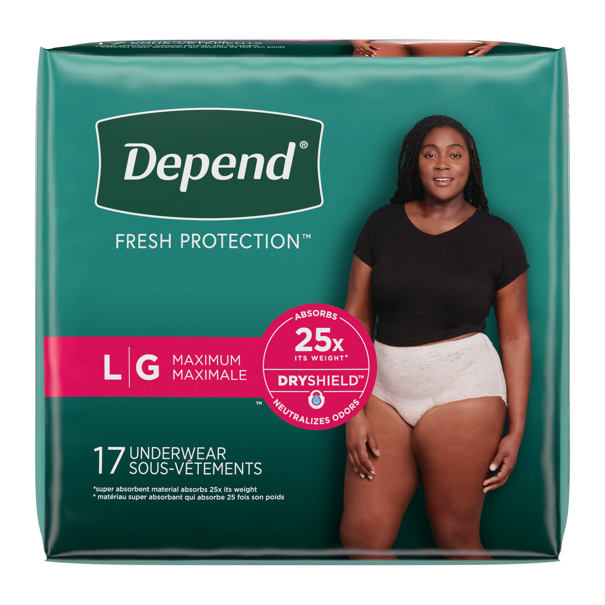 Depend Women's Fit-Flex Max, Large.