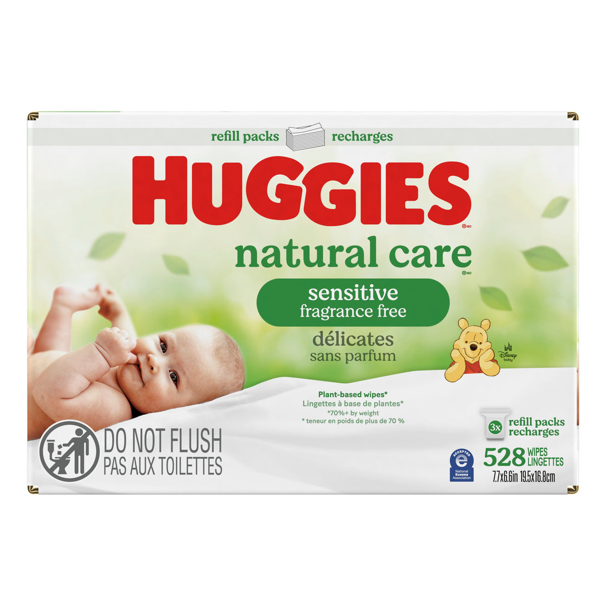 HUGGIES Natural Care Fragrance-Free Baby Wipes, Retail Case