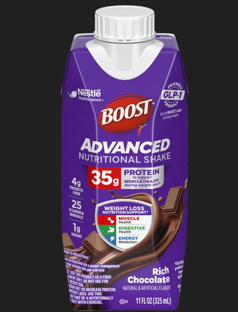 Boost Advanced Nutritional Shake, Rich Chocolate, 11 fl oz Carton, Retail