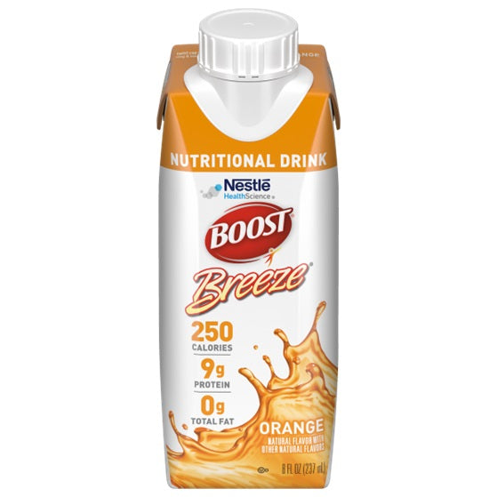 BOOST BREEZE Nutritional Supplement, Orange Flavor, 8 fl oz. Carton