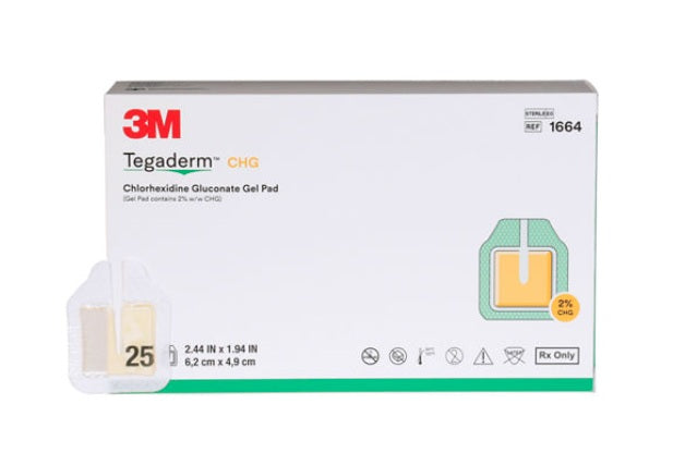 3M Tegaderm CHG Chlorhexidine Gluconate Gel Pad, 1.94" x 2.44"