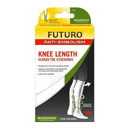 3M FUTURO Anti-Embolism Stocking, Knee Length, Closed Toe