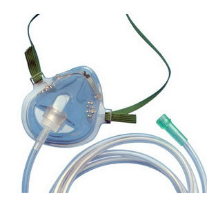 Teleflex Medium-Concentration Oxygen Mask, Elongated with Universal Tubing Connector