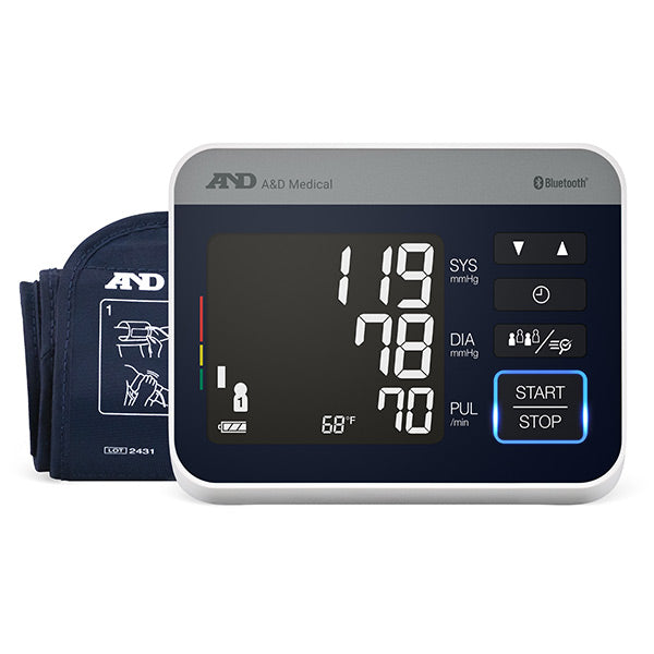 A&D Medical NextGen Multi-User Bluetooth Blood Pressure Monitor w/ Precision Check Pro Wide Range Cuff 8.6"-16.5”