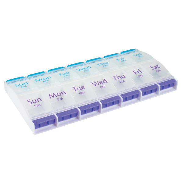Apothecary Products 1-Day Am/Pm Push Button Pill Reminder, XL (4-1/2" x 8-3/4")