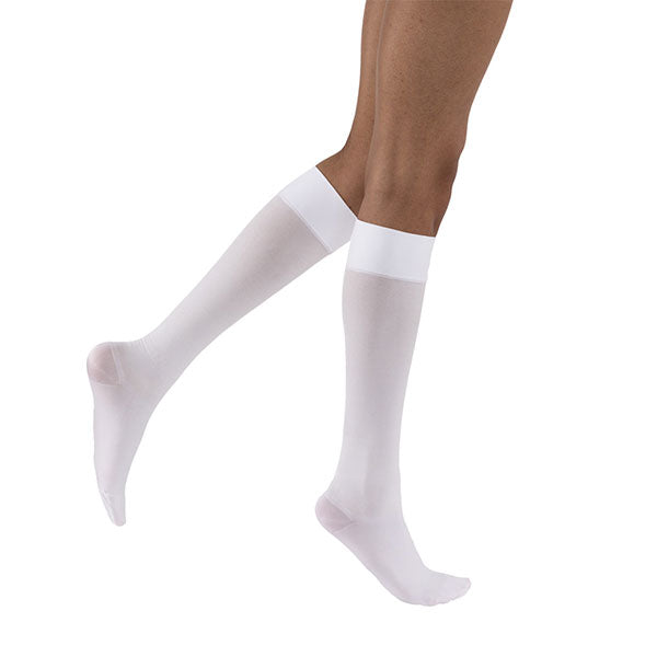 BSN Jobst UlcerCare Knee-High Mild Compression Stocking Liners Large, White, Closed Toe