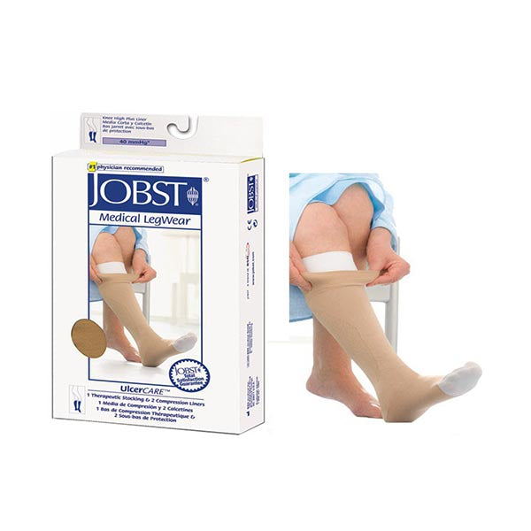 UlcerCare 2-Part System with Liner, 40 mmHg, Beige, Size 4X-Large