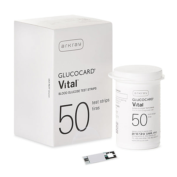 Glucocard Vital Blood Glucose Test Strip, 0.5L Sample Size, 7 second Test Time, Biosensor Technology
