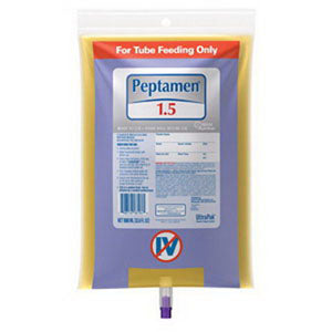 Nestle Healthcare Nutrition Peptamen 1.5 Complete High-Calorie Elemental Liquid Nutrition 1000mL Bag UltraPak SpikeRight 375kCal, Lactose-free, Gluten-free