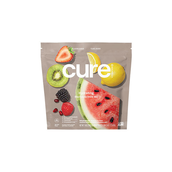 Cure Hydration Mix, Variety Pack (Berry, Watermelon, Lemonade, Strawberry Kiwi), 28 ct.