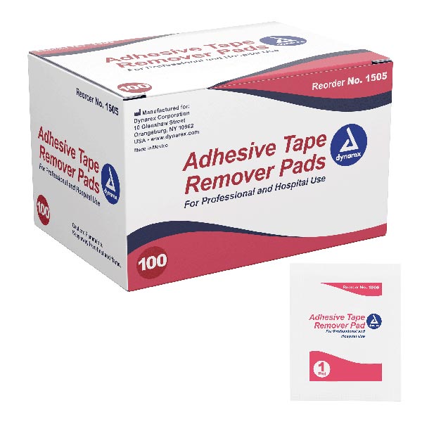Dynarex Adhesive Tape Remover Pad, Non-Irritating Wipe