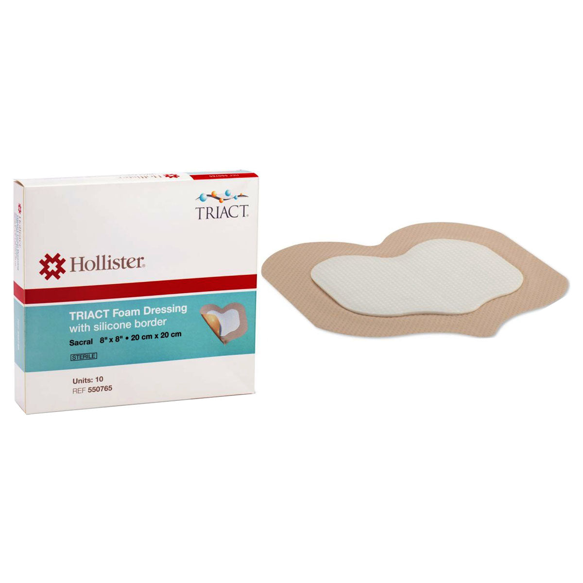 Urgo Foam Wound Dressing, with Silicone Border, Sacral, 8" x 8"