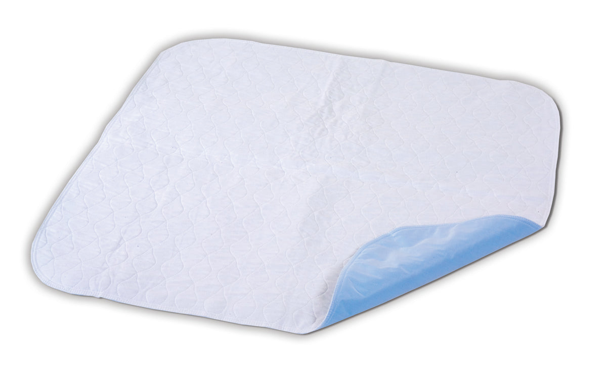 Essential Medical Supply Quik-Sorb Brushed Polyester Reusable Underpad 34" x 35", White, Waterproof