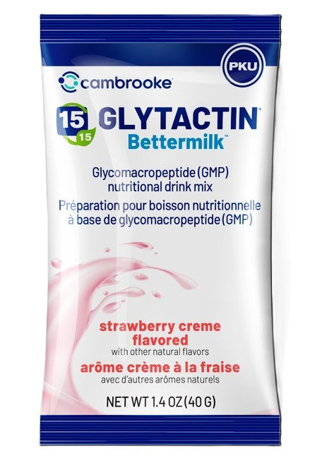 Glytactin BetterMilk 15, Strawberry Creme, 1.4 oz. (40g) Packet