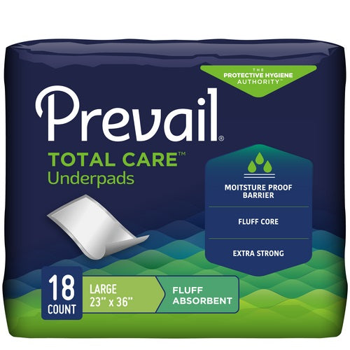 Prevail Disposable Underpads, Green, Large, 23" x 36"