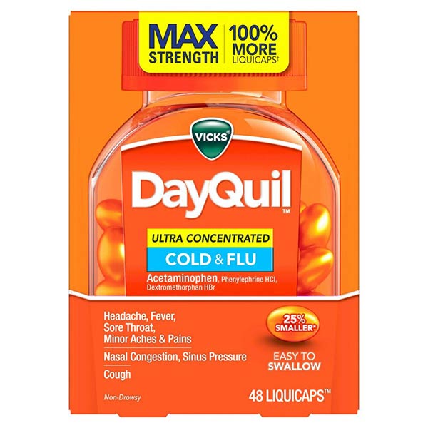 Vicks DayQuil Cold and Flu Liquicaps, 48 ct