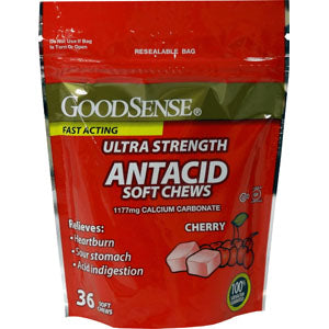 GoodSense Soft Chews Antacid 36 Count, 1177mg Calcium Carbonate