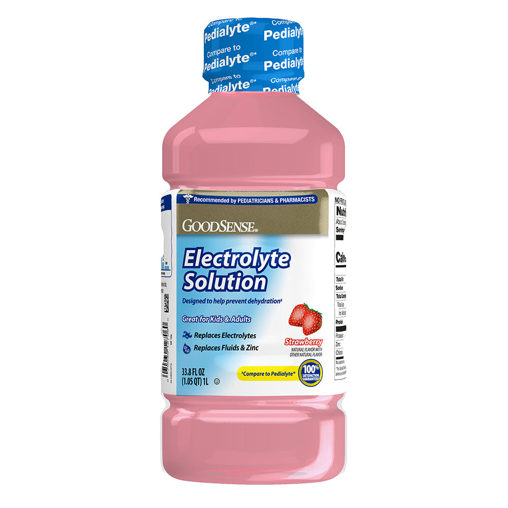 GoodSense Oral Electrolyte, Strawberry Flavor, 100 Calories per 33.8 FL Oz. (1 Liter) Bottle