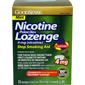 GoodSense 4mg Nicotine Polacrilex Lozenge 72 Count, Mint