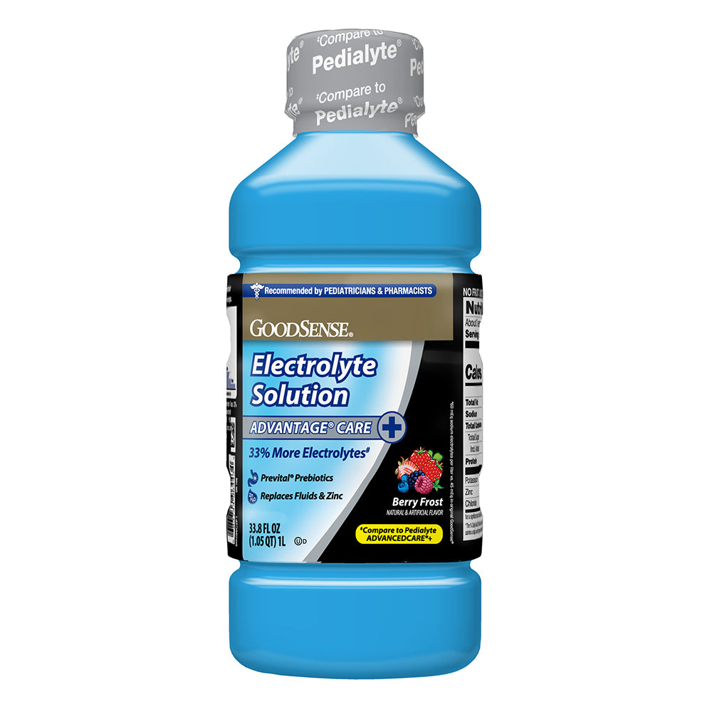 GoodSense Oral Electrolyte Advantage Care Plus, Berry Frost Flavor, 70 Calories per 33.8 FL Oz. (1 Liter) Bottle