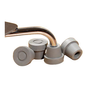 Medline Industries Guardian Quad Cane Tip with Reinforcing Metal Insert 1/2" Diameter, Gray, Heavy-duty Rubber