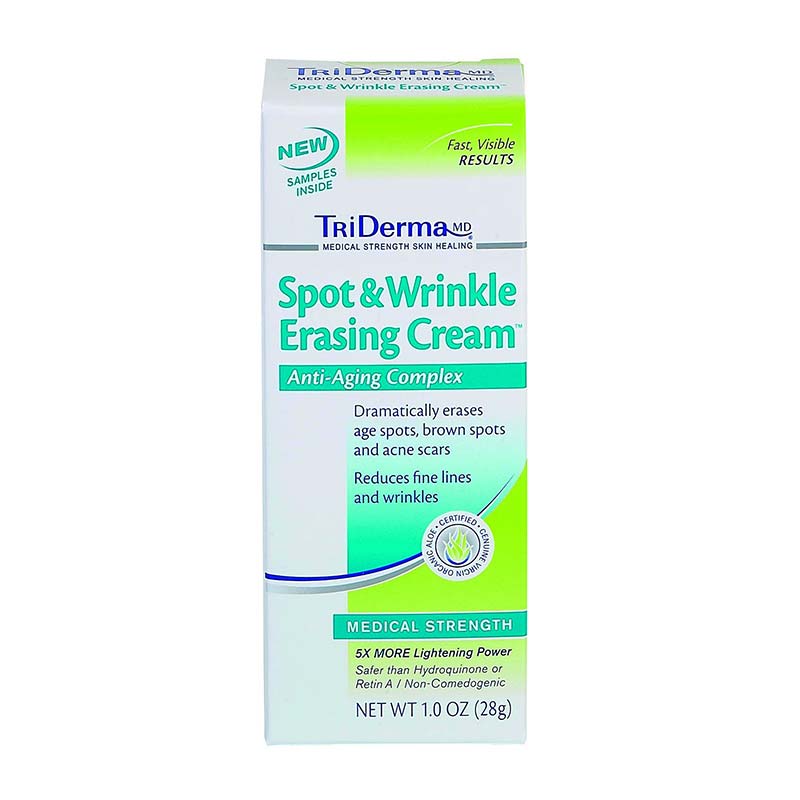 Genuine Virgin Aloe TriDerma Spot & Wrinkle Erasing Cream, Non-Comedogenic, Anti-Oxidant, 1 oz