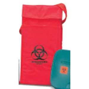 Hopkins Medical Products Biohazardous Transport Insulated Bag, 6-3/4" x 5-3/4" x 10", Leakproof, Velcro Closure on Flap