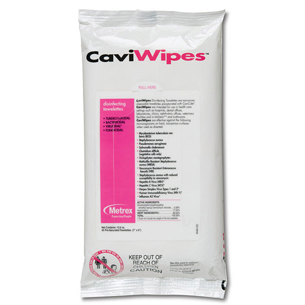 CaviWipes Surface Disinfectant Wipe Flat Pack 7 x 9 Non-Sterile