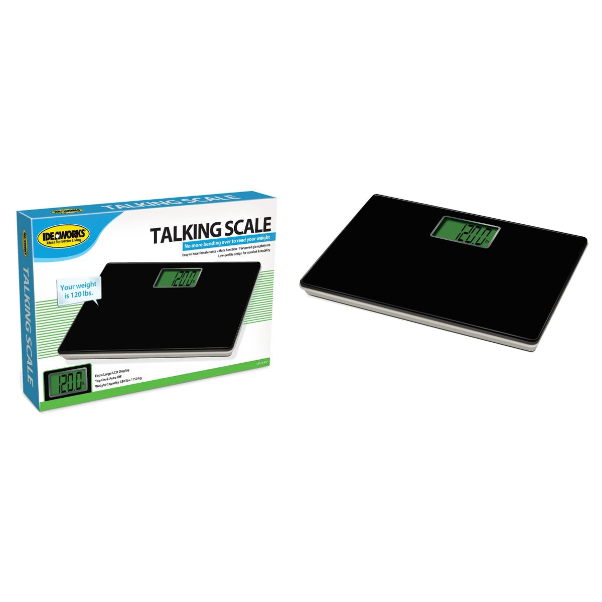 Jobar Talking Scale, 330 lb Capacity, 12.2" x 8.26" Platform, Regular