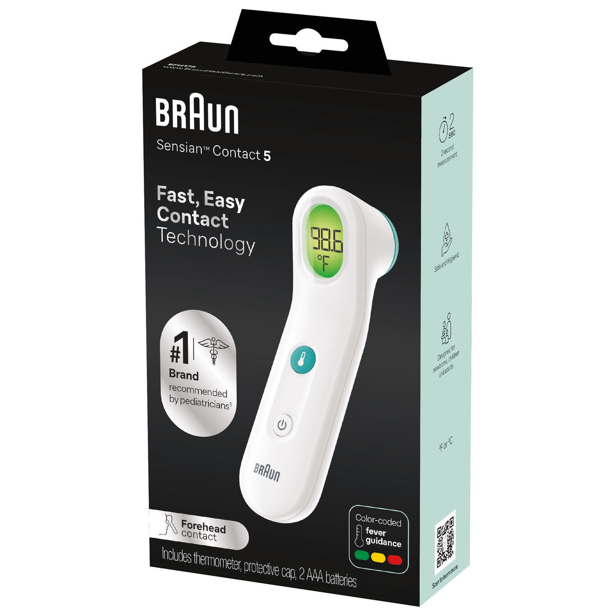 Kaz Braun Forehead Thermometer, with Fever Guidance System