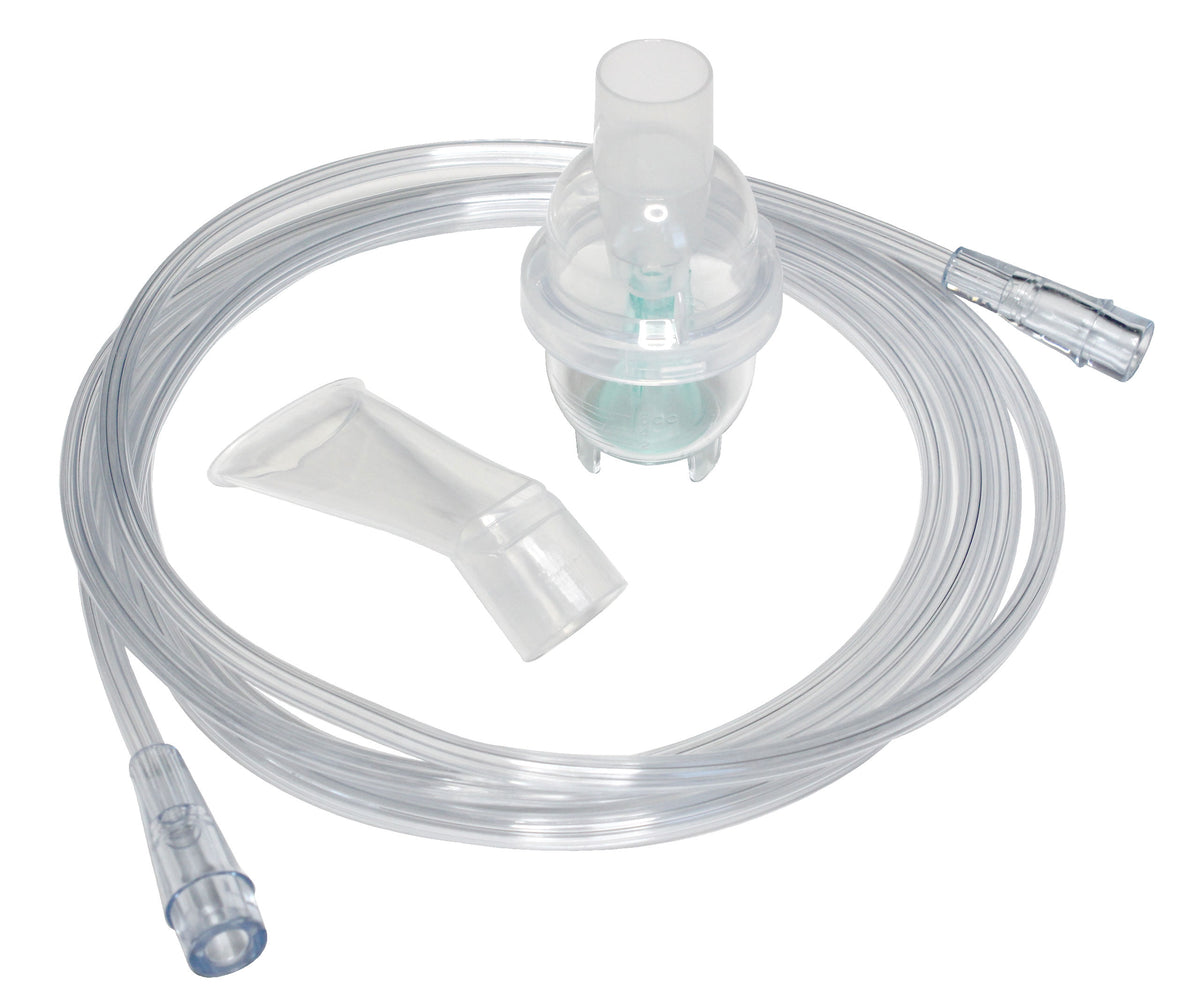 Sunset Healthcare Solutions Disposable Nebulizer Kit with Angled Mouthpiece, Jet Nebulizer and 7ft O2 Tubing