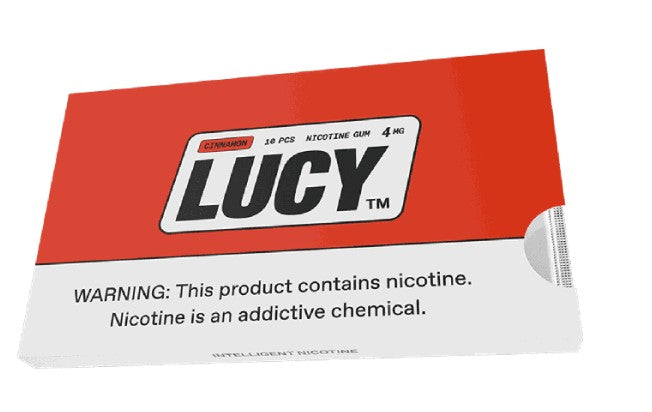 Lucy Nicotine Gum, Cinnamon, 4 mg, 10 ct