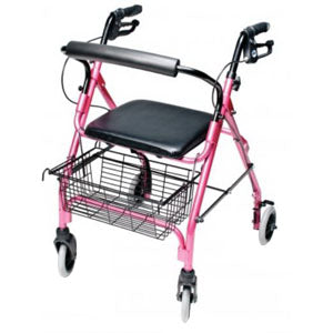 GF Health Products Lumex Walkabout Lite Four-Wheel Rollator Pink