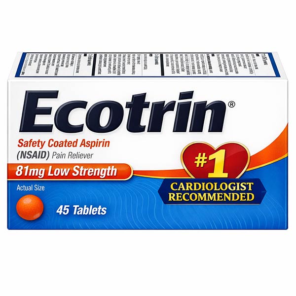 Ecotrin, Low Strength, 45 ct.